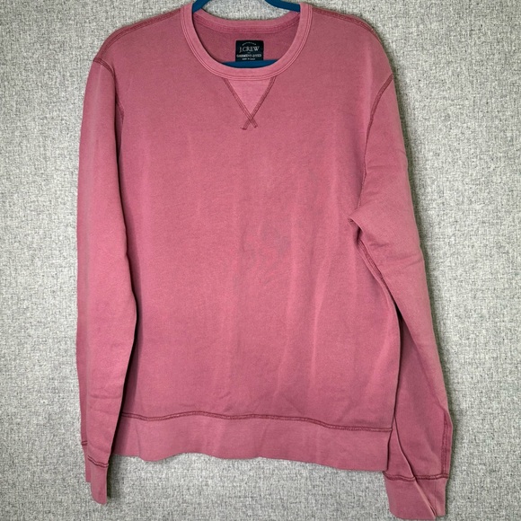 J. Crew Men's Garment Dyed Dusty Rose Crewneck Sweatshirt Size Large 100% Cotton - Picture 1 of 4